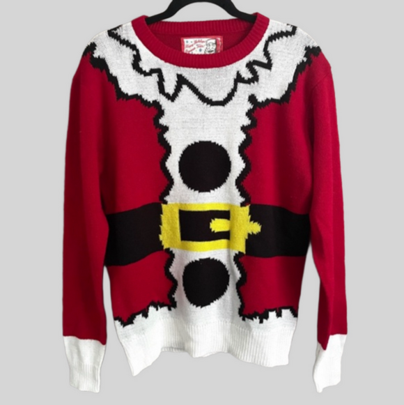 Happy Holidays Sweaters - Santa Ugly Christmas Sweater - M, Unisex